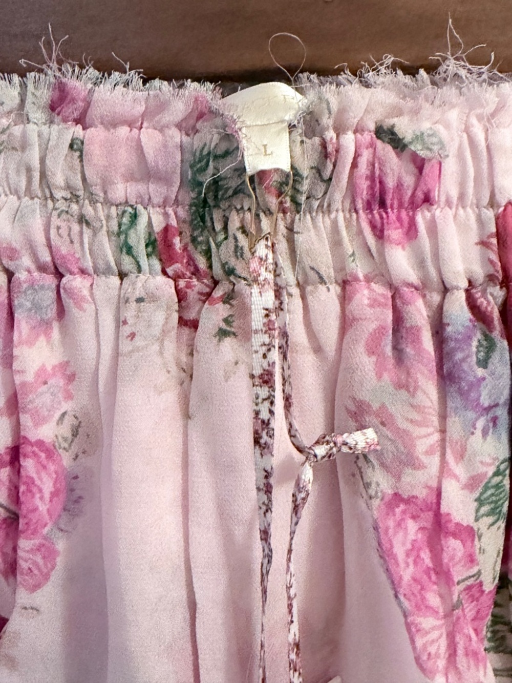 🌸 LoveShackFancy Ruffle Mini Skirt Shimmering Springs Floral NWT L $295 - Picture 4 of 9